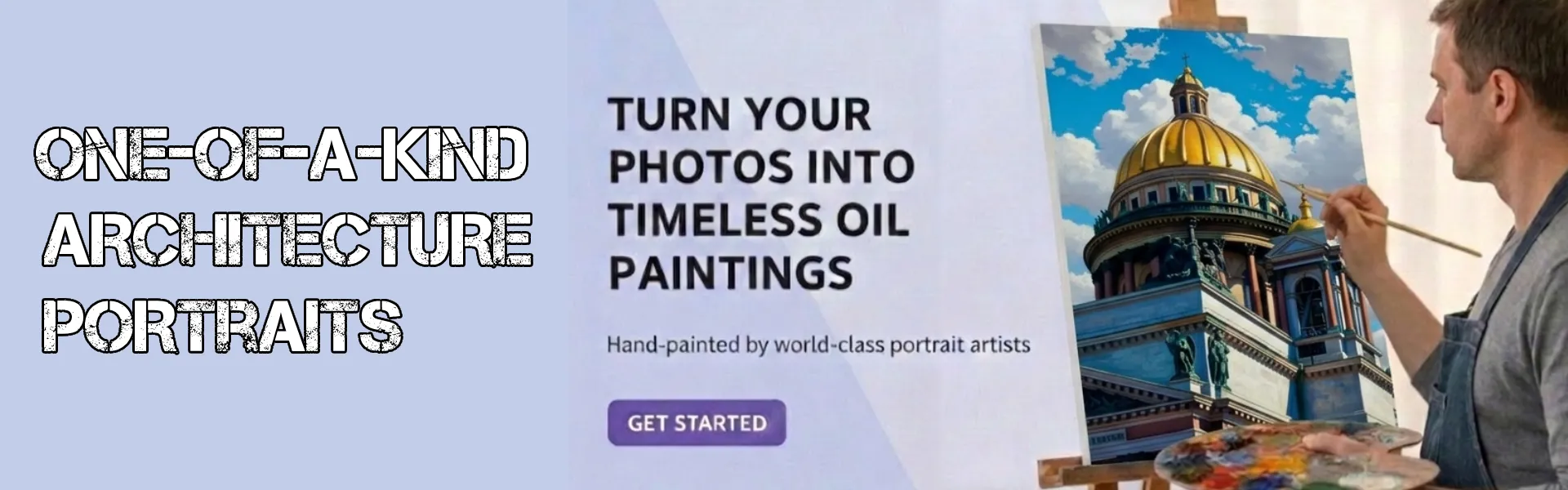 Custom oil painting of a building created from an architectural photo.